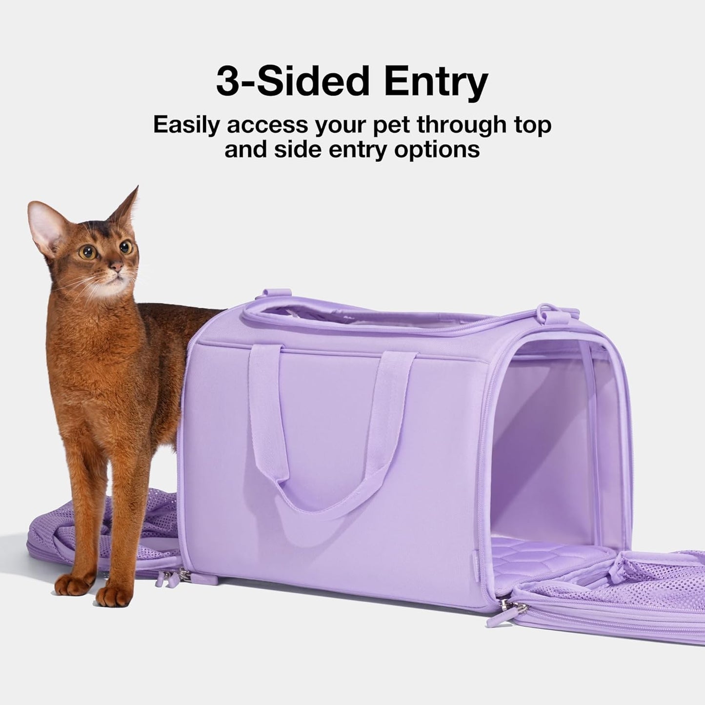 Expandable Cat Carrier,Dog Carrier for Small Medium Puppies,Soft-Sided Pet Carrier Airline Approved,Collapsible Travel Cats/Puppy Carrier with Locking Safety Zippers and Anti-Scratch Mesh