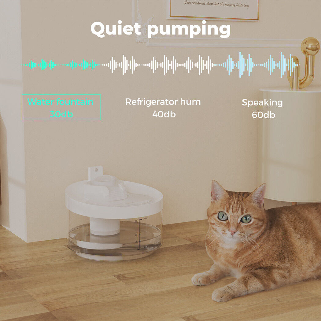 Pawz Automatic Sensor Pet Water Fountain Dog Cat Drinking Dispenser 2.2L Filter