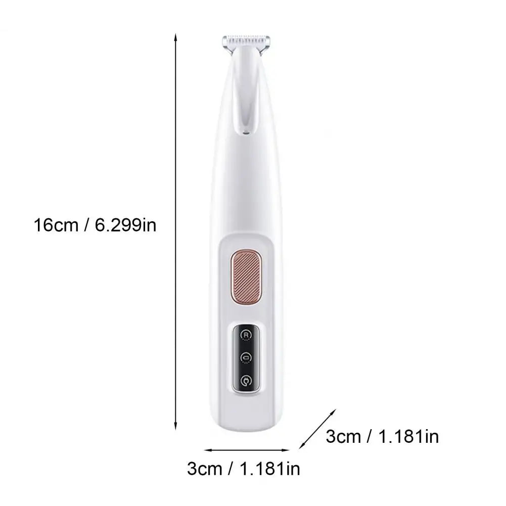 16Cm Dog Paw Trimmer with LED Light Electric Dog Trimmer Rechargeable Low Noise Pet Trimmer Hair Clipper Grooming Tool for Paws