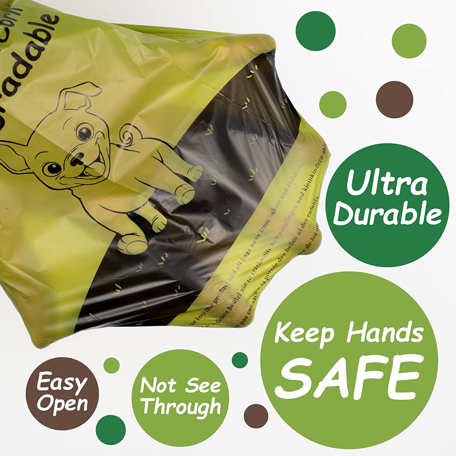 Poop Bags for Dog Waste-540 Bags,Extra Thick Strong 100% Leak Proof Biodegradable Dog Waste Bags (Brown)