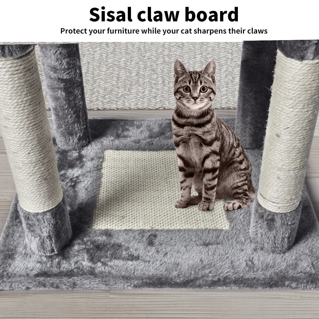 Pawz 130Cm Cat Tree Toy Scratching Post Scratcher Tower Condo Wooden House Grey