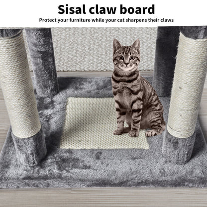 Pawz 130Cm Cat Tree Toy Scratching Post Scratcher Tower Condo Wooden House Grey