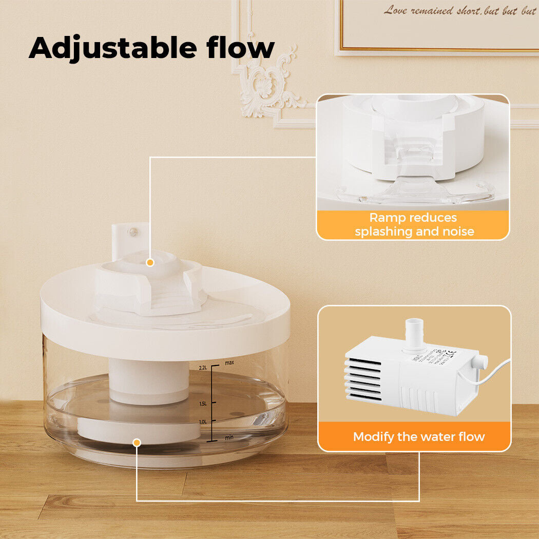 Pawz Automatic Sensor Pet Water Fountain Dog Cat Drinking Dispenser 2.2L Filter