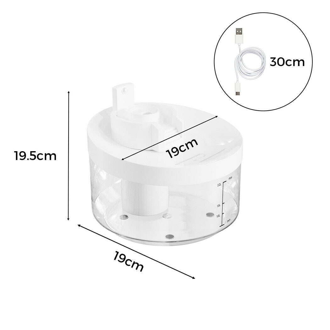 Pawz Automatic Sensor Pet Water Fountain Dog Cat Drinking Dispenser 2.2L Filter