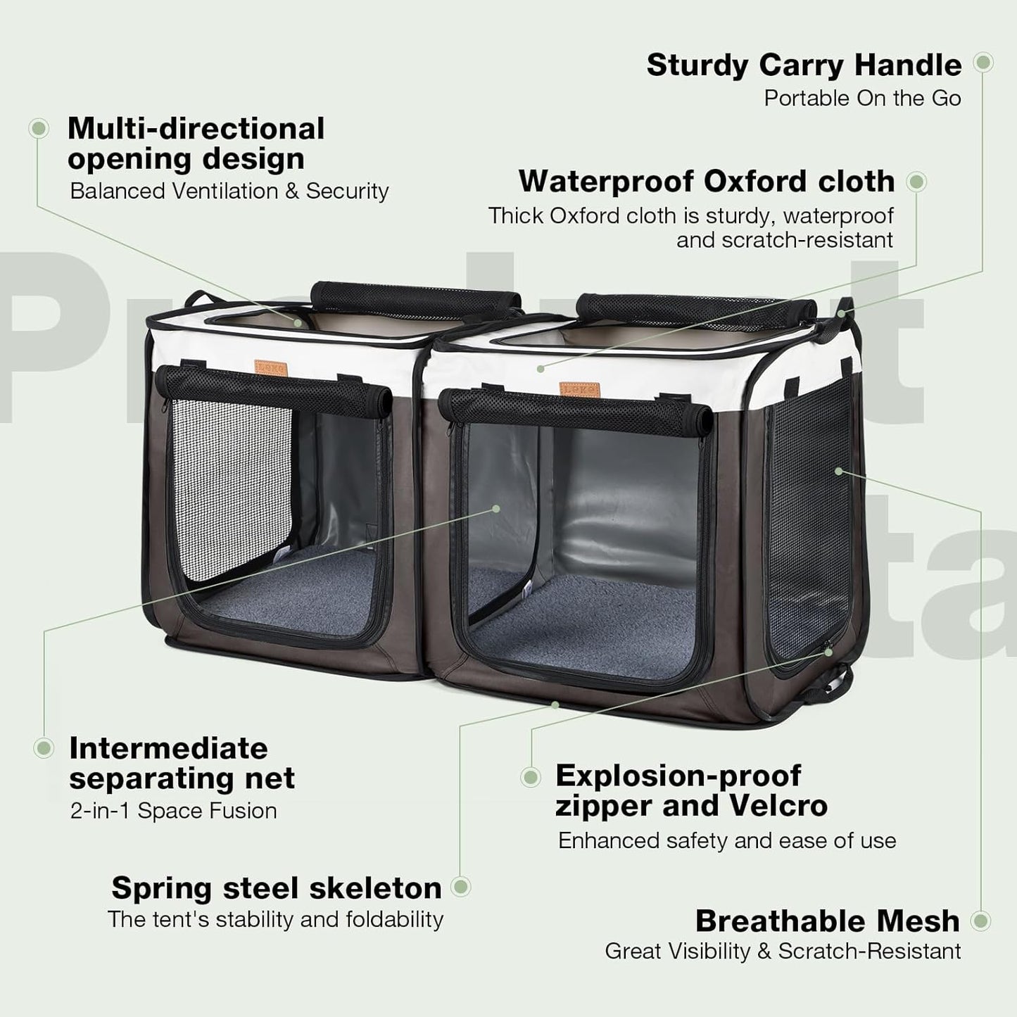 Dog Playpen, Dog Tent Crates Cage Indoor/Outdoor, Portable Pop up Dog Kennel Playpen with Zipper Top/Side Cover Door,Puppy Dog/Cat Indoor Outdoor Travel Camping Use,Brown…