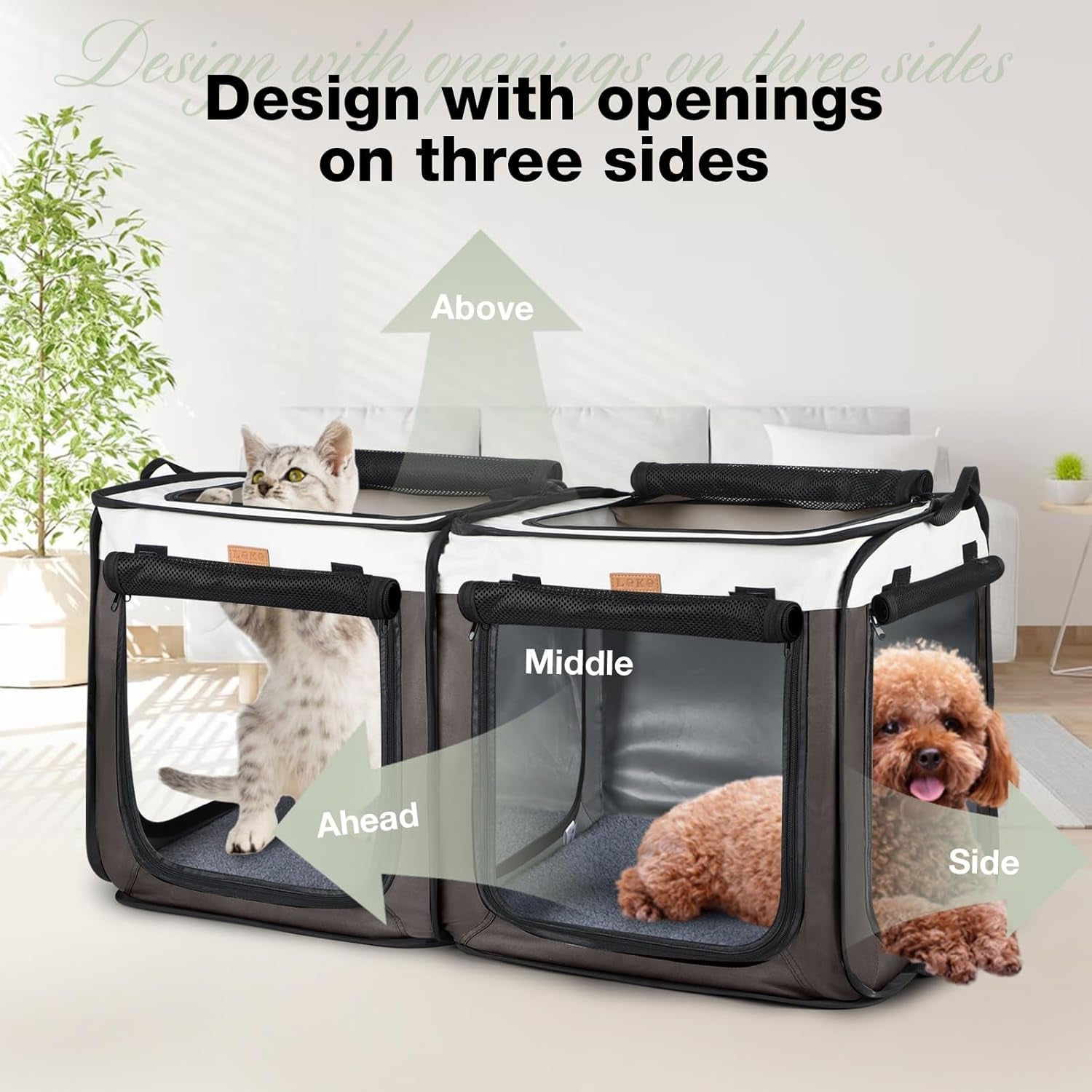 Dog Playpen, Dog Tent Crates Cage Indoor/Outdoor, Portable Pop up Dog Kennel Playpen with Zipper Top/Side Cover Door,Puppy Dog/Cat Indoor Outdoor Travel Camping Use,Brown…