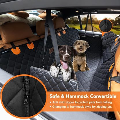 Dog Seat Cover Car Seat Cover for Pets 100%Waterproof Pet Seat Cover Hammock 600D Heavy Duty Scratch Proof Nonslip Durable Soft Pet Back Seat Covers for Cars Trucks and Suvs