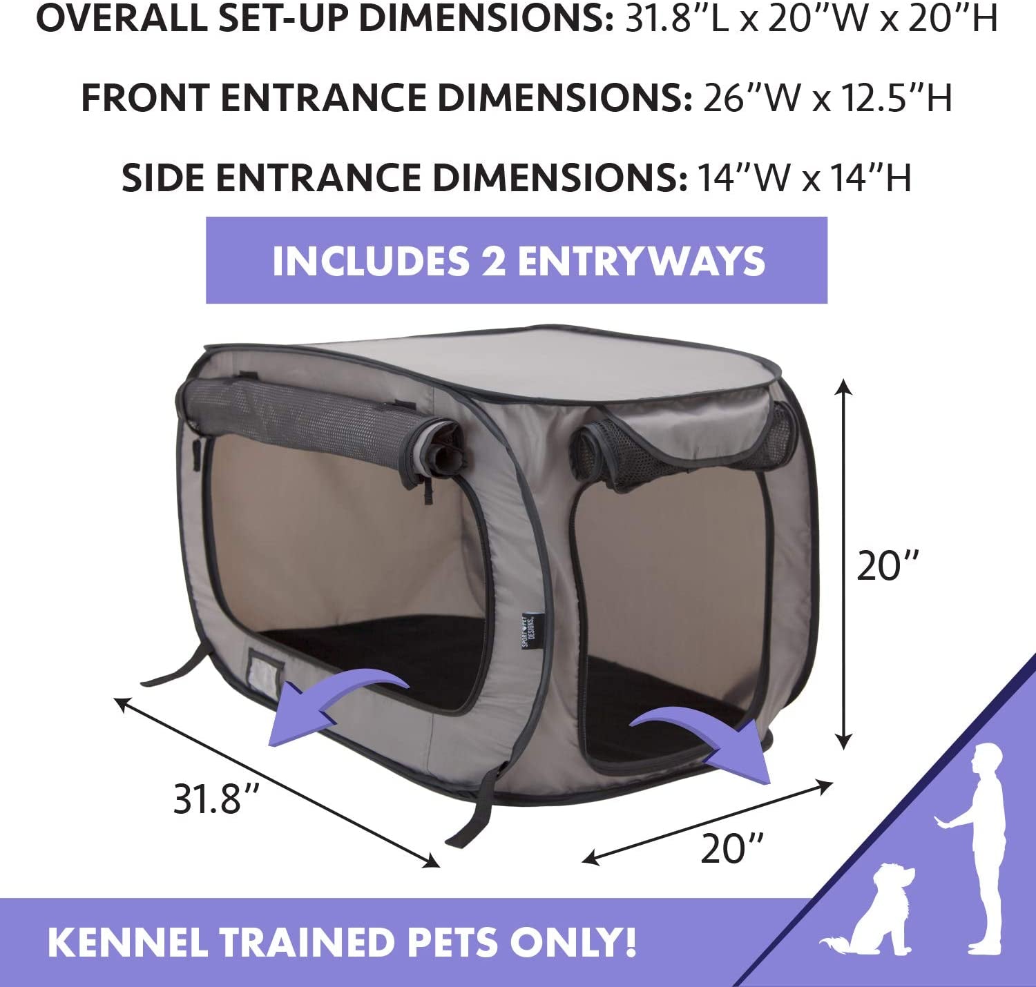 Large Pop Open Kennel, Portable Cat Cage Kennel, Waterproof Pet Bed, Carrier Collection