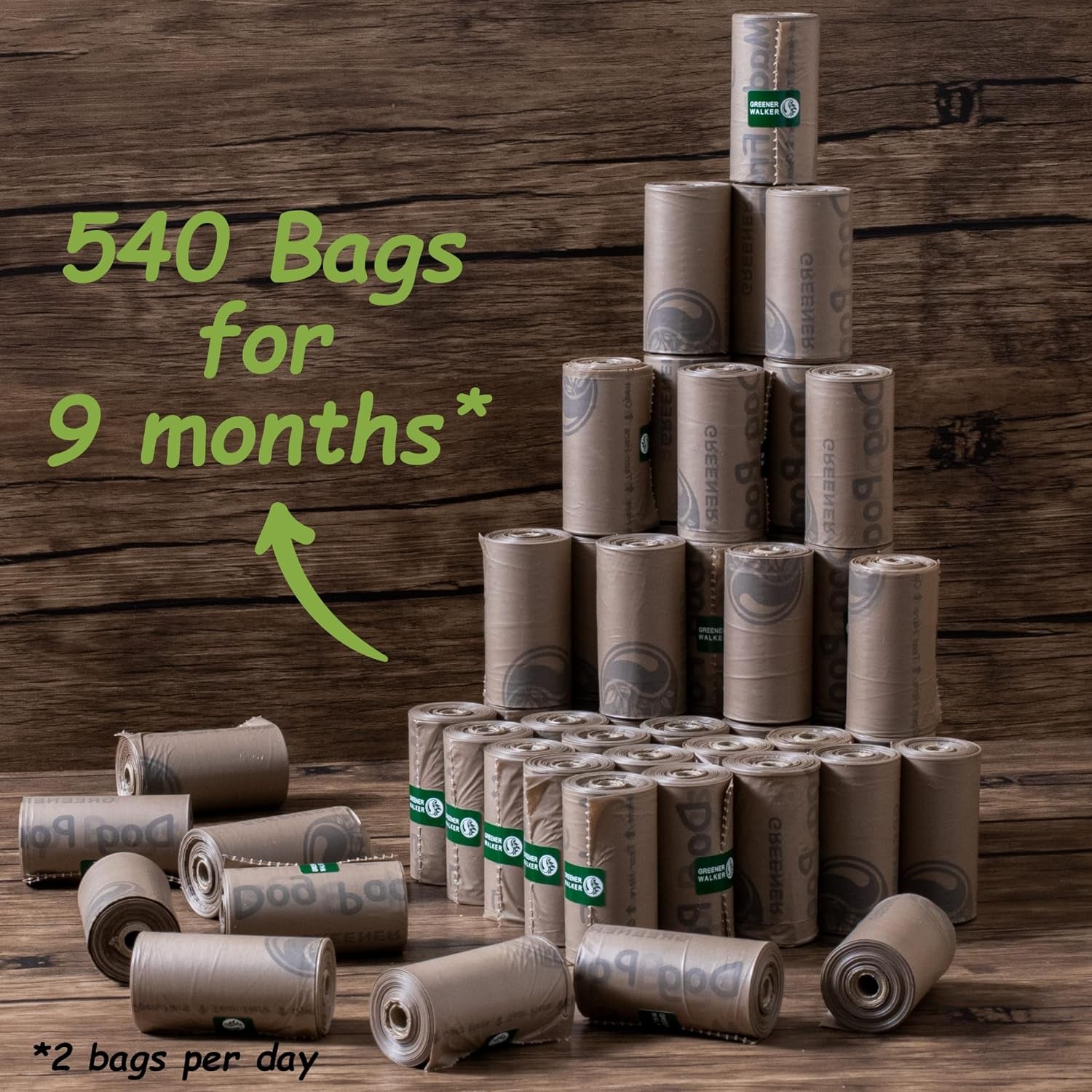 Poop Bags for Dog Waste-540 Bags,Extra Thick Strong 100% Leak Proof Biodegradable Dog Waste Bags (Brown)