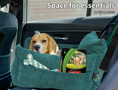 Pawz Dog Car Booster Seat Belt Pet Protector Portable Travel Bed Basket Washable