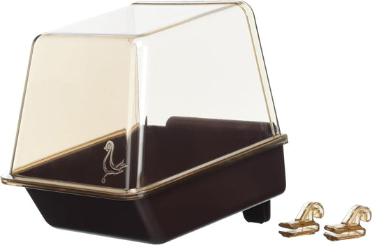Penn Plax Clip-On Bird Bath – Comes with Universal Clips to Attach to Most Birdcages, 5.5 X 5.75 X 3.75 Inches
