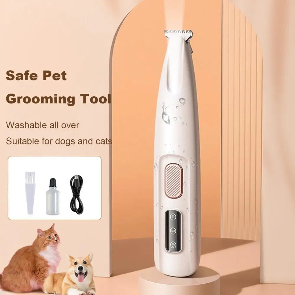 16Cm Dog Paw Trimmer with LED Light Electric Dog Trimmer Rechargeable Low Noise Pet Trimmer Hair Clipper Grooming Tool for Paws