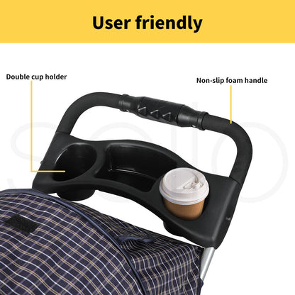 Pawz Large Pet Stroller Dog Cat Carrier Travel Pushchair Foldable Pram 3 Wheels