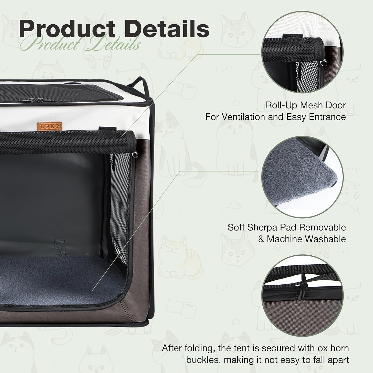 Dog Playpen, Dog Tent Crates Cage Indoor/Outdoor, Portable Pop up Dog Kennel Playpen with Zipper Top/Side Cover Door,Puppy Dog/Cat Indoor Outdoor Travel Camping Use,Brown…