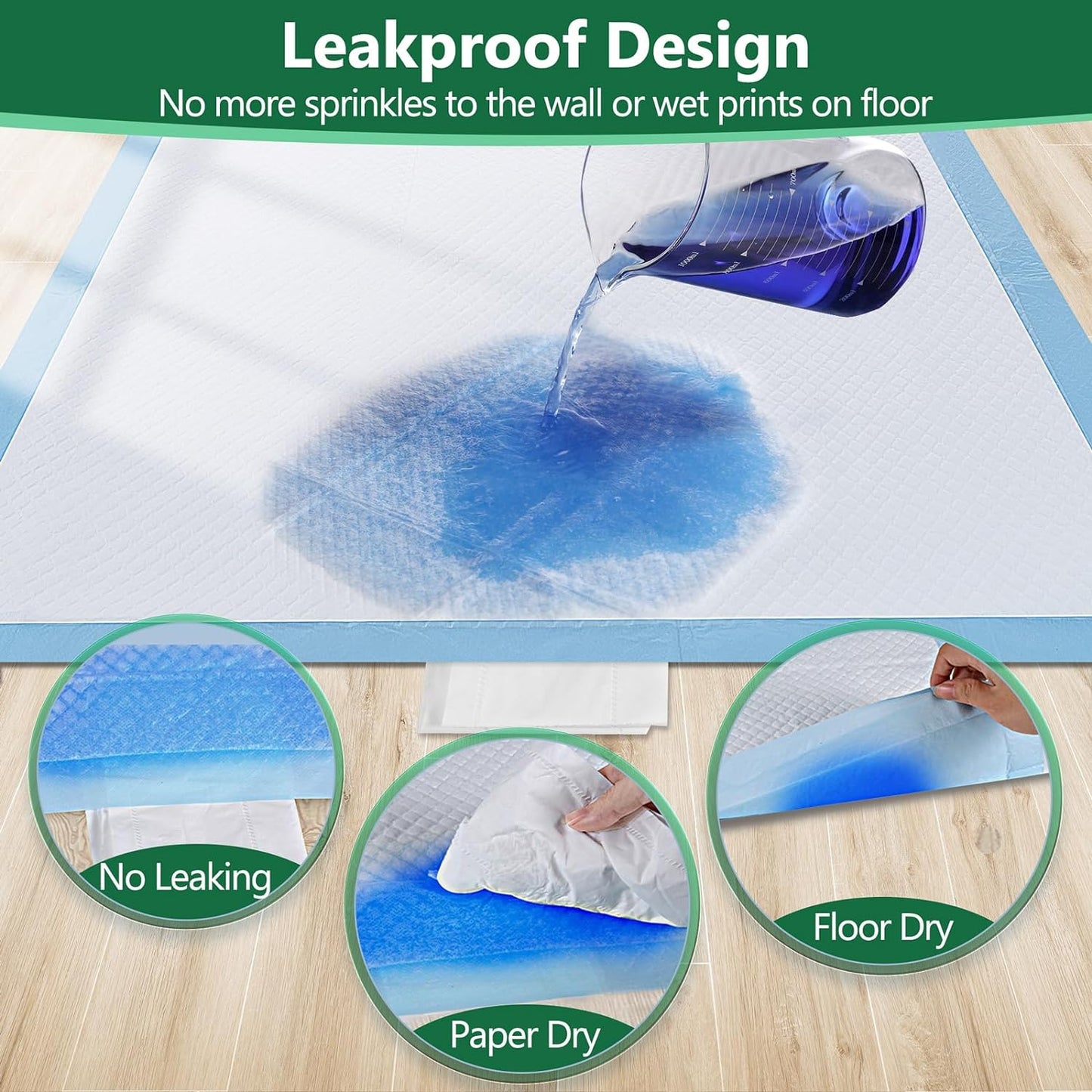 XL 28"X34" Thicker Heavy Absorbency Pet Training Puppy Pee Pads - Extra Large Disposable Polymer Quick Dry No Leaking Pee Pads for Dogs, Cats, Rabbits and Other House Training Pets, 30 Count