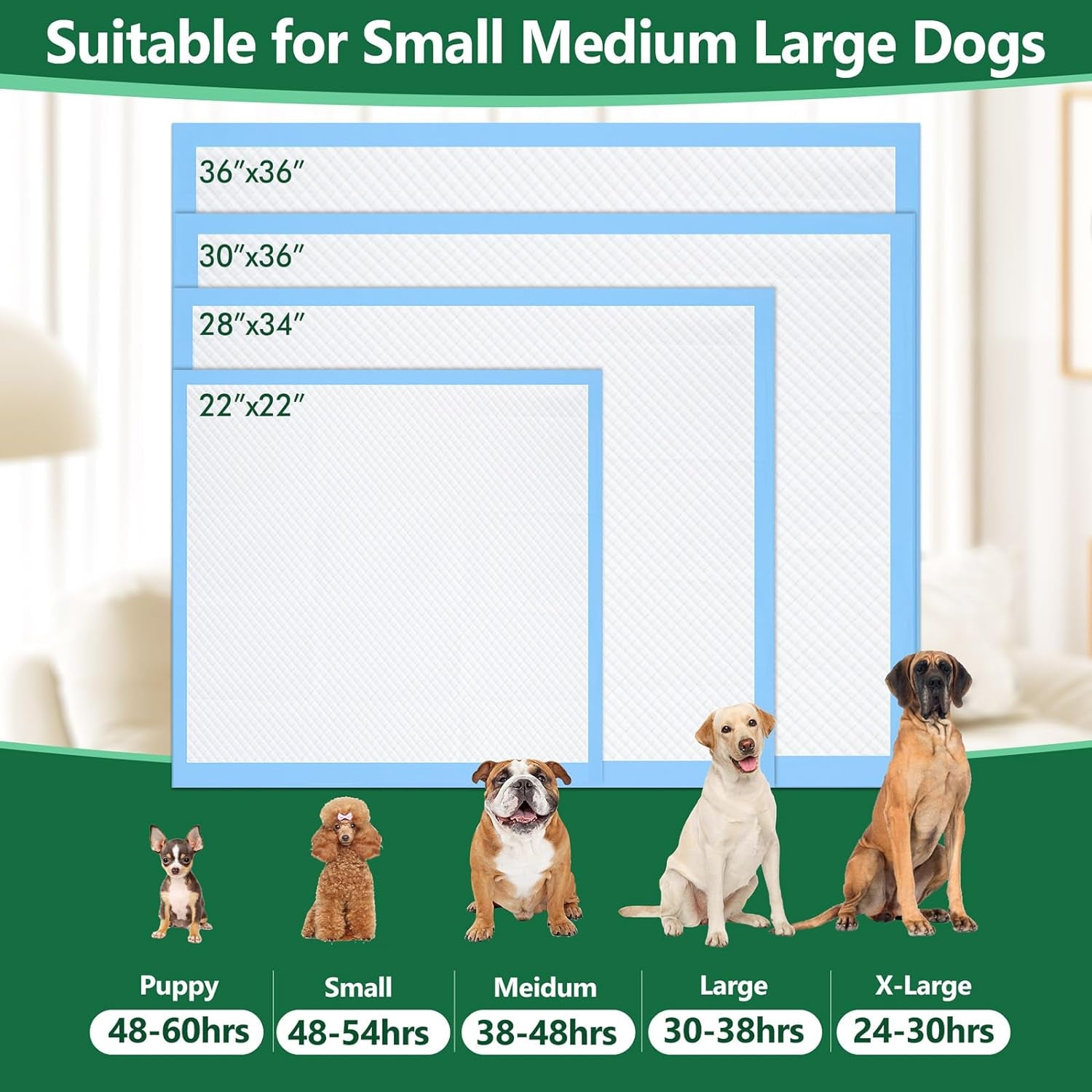 XL 28"X34" Thicker Heavy Absorbency Pet Training Puppy Pee Pads - Extra Large Disposable Polymer Quick Dry No Leaking Pee Pads for Dogs, Cats, Rabbits and Other House Training Pets, 30 Count