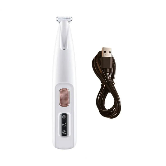 16Cm Dog Paw Trimmer with LED Light Electric Dog Trimmer Rechargeable Low Noise Pet Trimmer Hair Clipper Grooming Tool for Paws