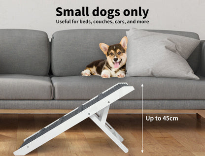 Pawz Dog Ramp Adjustable Height Stair for Bed Sofa Cat Dogs Folding Portable
